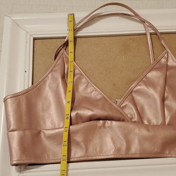 Shein pink metallic halter style crop top size Large - Picture 7 of 10